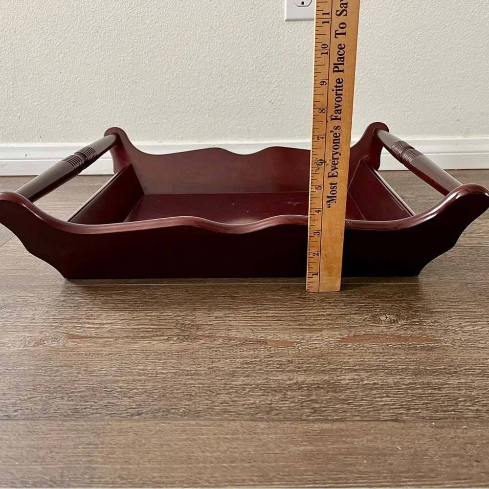 Wooden Serving Tray in Dark Cherry